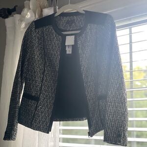 Chic Black and White Tweed Jacket
